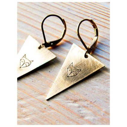 triangle fox earrings