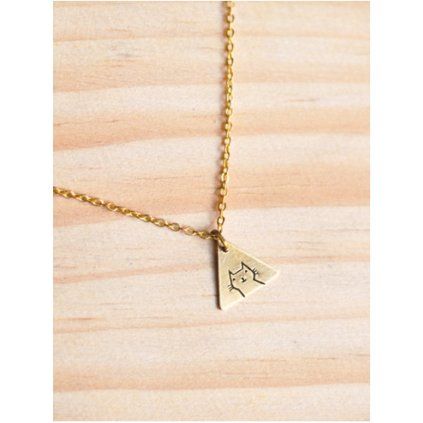 cat triangle necklace