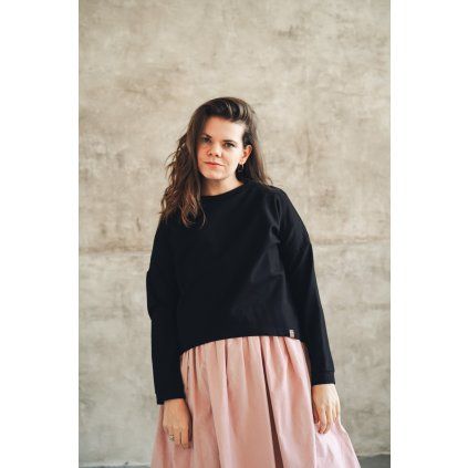 Mikina Minile Crop Black