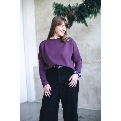Mikina Minile Crop Plum