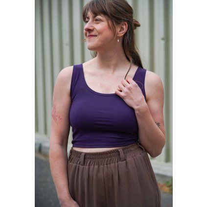 Tílko Minile Crop-top Oboustranné Purple