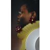Náušnice Adriana Pesti Jewellery Flora burgundy