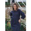 Šaty Minile Simple Puff Seersucker Dark Blue