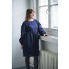 Šaty Minile Simple Puff Seersucker Dark Blue